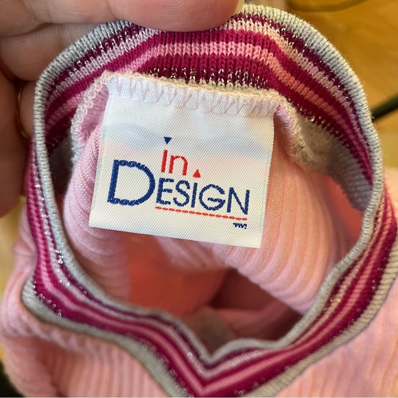 VINTAGE IN DESIGN PINK RIBBED HEART ACCENT LONG SLEEVE SHIRT TOP SIZE 7/8 - Picture 7 of 7